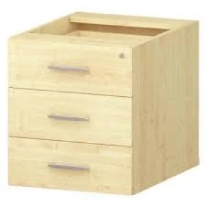 Image of Trexus 3 Drawer Fixed Pedestal 426x463x480mm Maple Ref I001646