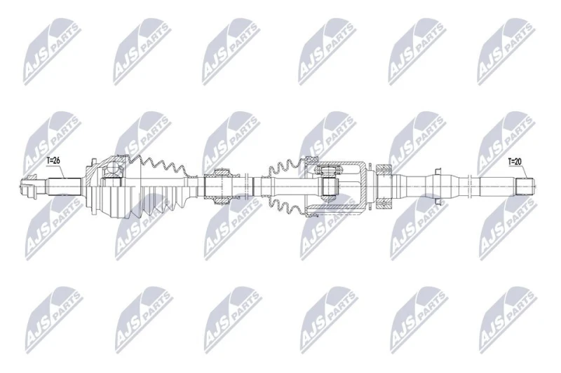Image of NTY NPW-TY-243 Drive shaft Front Axle Right Drive Shaft (13)