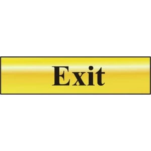 Image of ASEC Exit 200mm x 50mm Gold Self Adhesive Sign