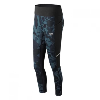 image of New Balance Premium Impact Tights Ladies - Black/Green AOP