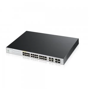 image of 28 Port GbE Nebula Cloud PoE Switch