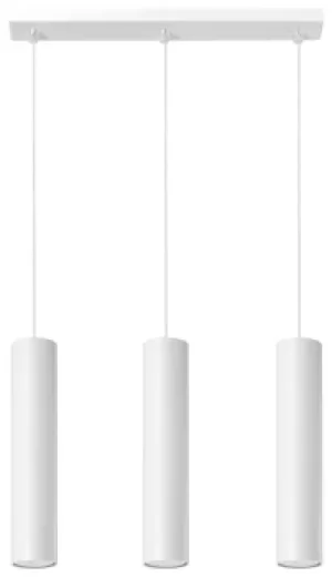 image of 3 Light Staight Bar Drop Pendant White, GU10