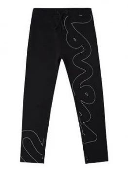 Image of Money Boys Large Signature Logo Joggers - Black, Size 9-10 Years