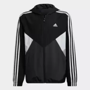 Image of Logo Print Hooded Windbreaker