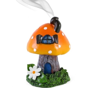 image of Orange Smoking Toadstool Incense Cone Holder