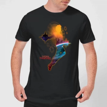 Image of Captain Marvel Nebula Flight Mens T-Shirt - Black - 3XL - Black