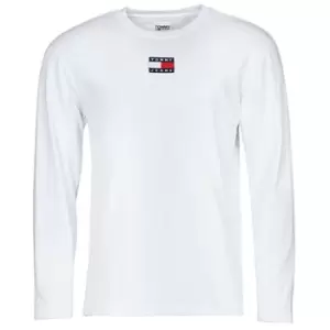 image of Tommy Jeans TJM LS TOMMY BADGE TEE mens in White - Sizes XXL,S,M,L,XL,XS