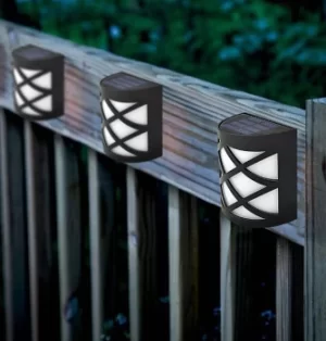 Image of Solalite LED Fence Light Solar 2-Pack Black Decorative