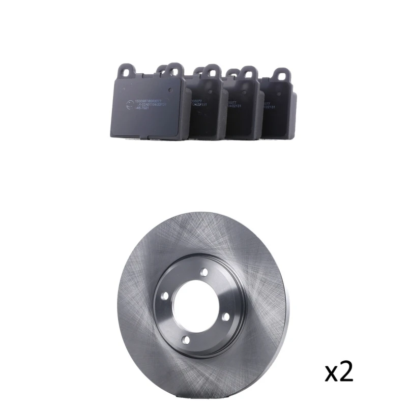 Image of RIDEX 3405B1930 Brake disc and pads set Front Axle, Brake Disc Type: Solid, not prepared for wear warning indicator Brake Set,disc brakes (3405)