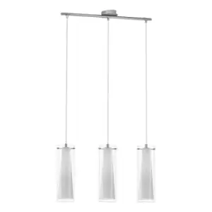 Image of Pendant Light Chrome Shade Clear White Glass Glass Opal Matt Bulb E27 3x60W