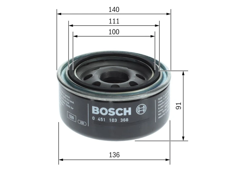 Image of Bosch 0 451 103 368 Oil filter Spin-on Filter, with one anti-return valve Oil Filter (7)