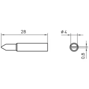 Image of Weller T0054485399 XNT D Solder Tip Chisel 4.0 x 0.8mm