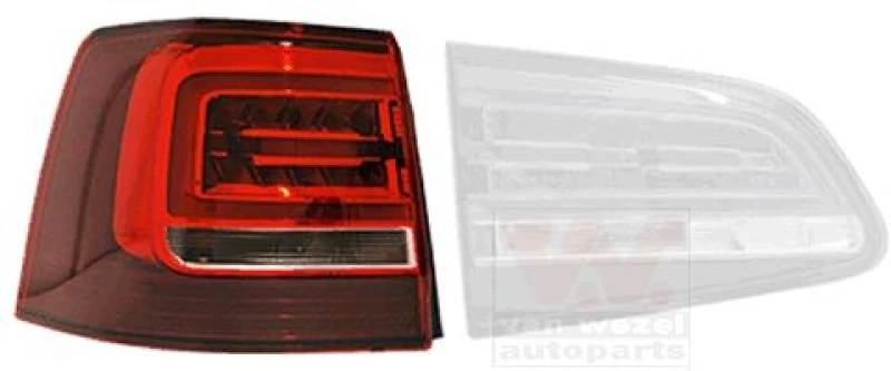 Image of VAN WEZEL 5777923 Rear light Outer section, with bulb holder, Left, LED Combination Rearlight (391)