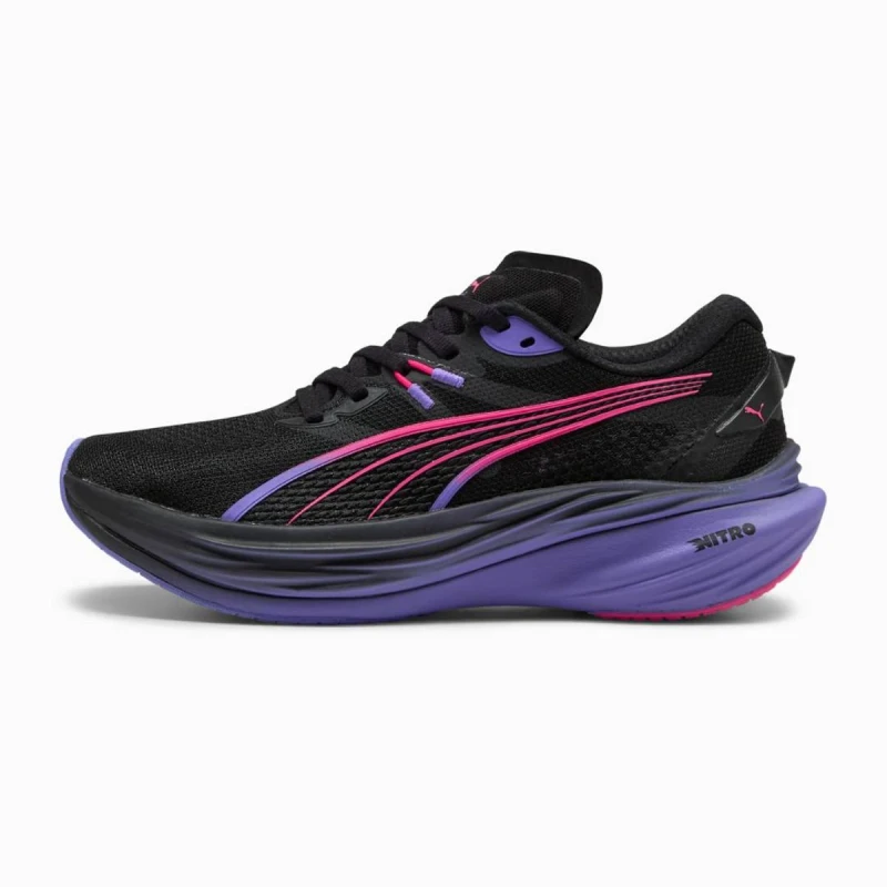 Image of Puma Deviate NITRO 3 DIGITOKYO Black Purple AW25 Womens Shoes, Size 37 - EUR