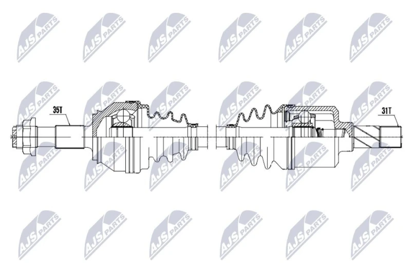 Image of NTY NPW-CT-168 Drive shaft 6-Speed Manual Transmission, Front Axle Left Drive Shaft (13)