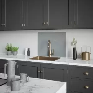 Image of House Beautiful Pewter Self-Adhesive Glass Splashback 900 x 750mm in Grey