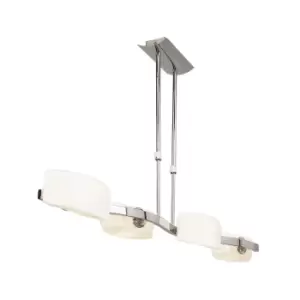 image of Lupa Telescopic Pendant Linear Bar 4 Light G9, Polished Chrome/Frosted White Glass