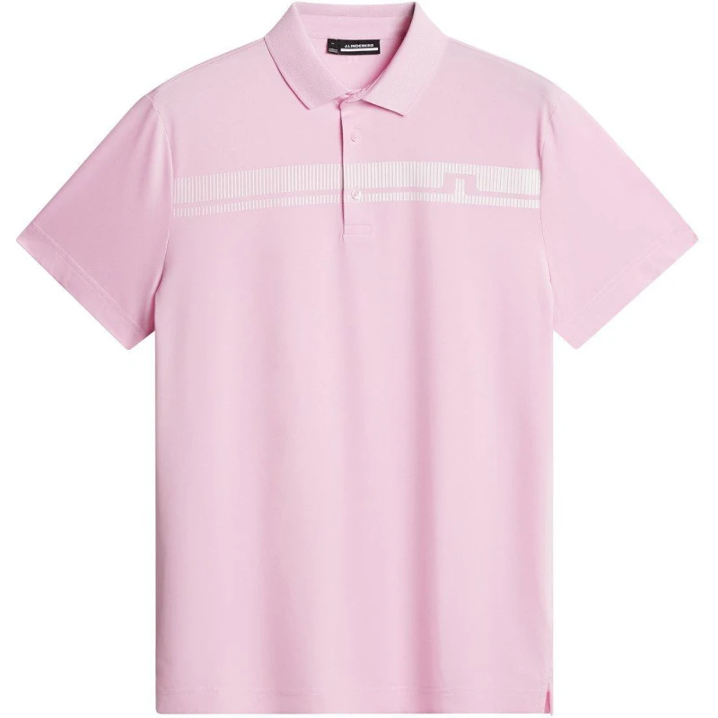 Image of J Lindeberg Golf Mens Short-Sleeve Performance Polo Shirt Nosegay male Medium