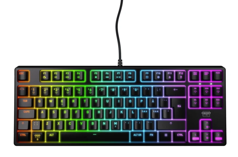 Image of CHERRY XTRFY K4V2 RGB TKL keyboard Gaming USB QWERTY Portuguese Black