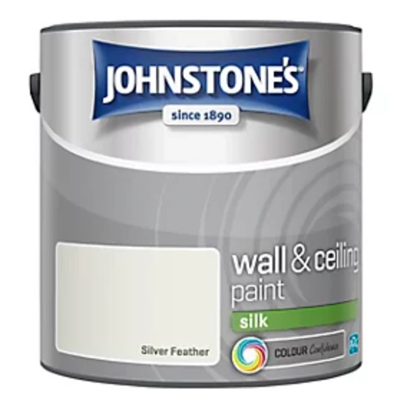 Image of Johnstone's Silk Emulsion Paint, 2.5L, Silver Feather