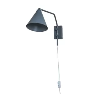 image of Limdon Dark Grey Plug-In Swing Arm Wall Light