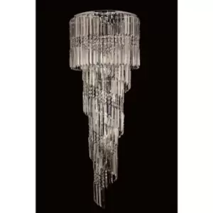 image of Impex Toronto 14 Light Polished Chrome Clear Crystal Flush Fitting