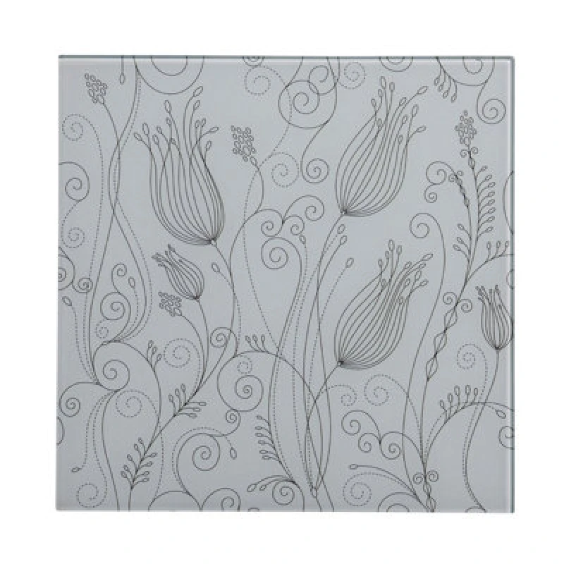 Image of Premier Housewares Tulip White Frame Glass Print Home Wall Decor White