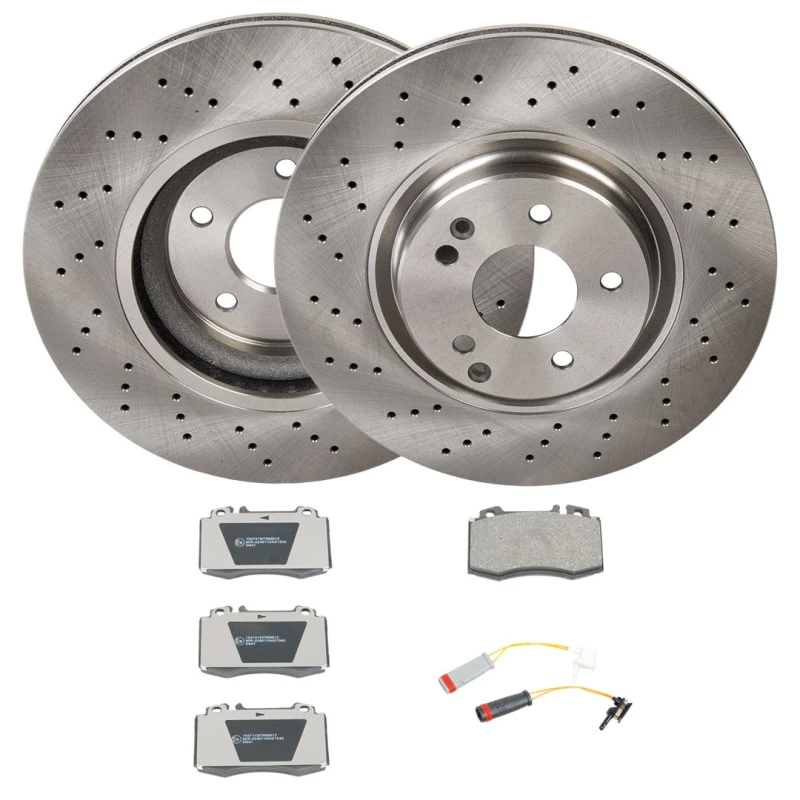 Image of RIDEX 3405B1959 Brake disc and pads set Front Axle, Brake Disc Type: perforated/vented, incl. wear warning contact Brake Set,disc brakes (3405)