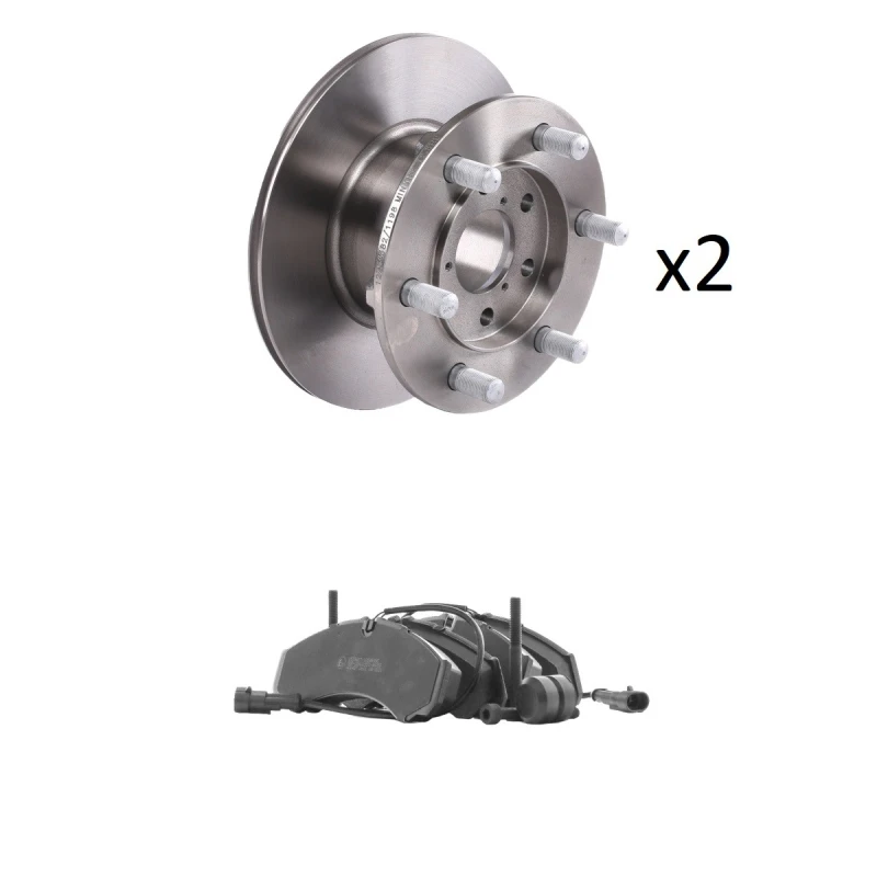 Image of RIDEX 3405B2919 Brake disc and pads set Front Axle, Brake Disc Type: Solid, incl. wear warning contact Brake Set,disc brakes (3405)