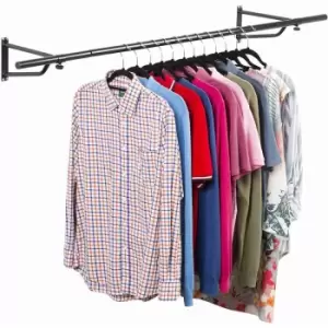 Image of House of Home 5ft Wall Mountable Garment Rail In Black Powder Coating