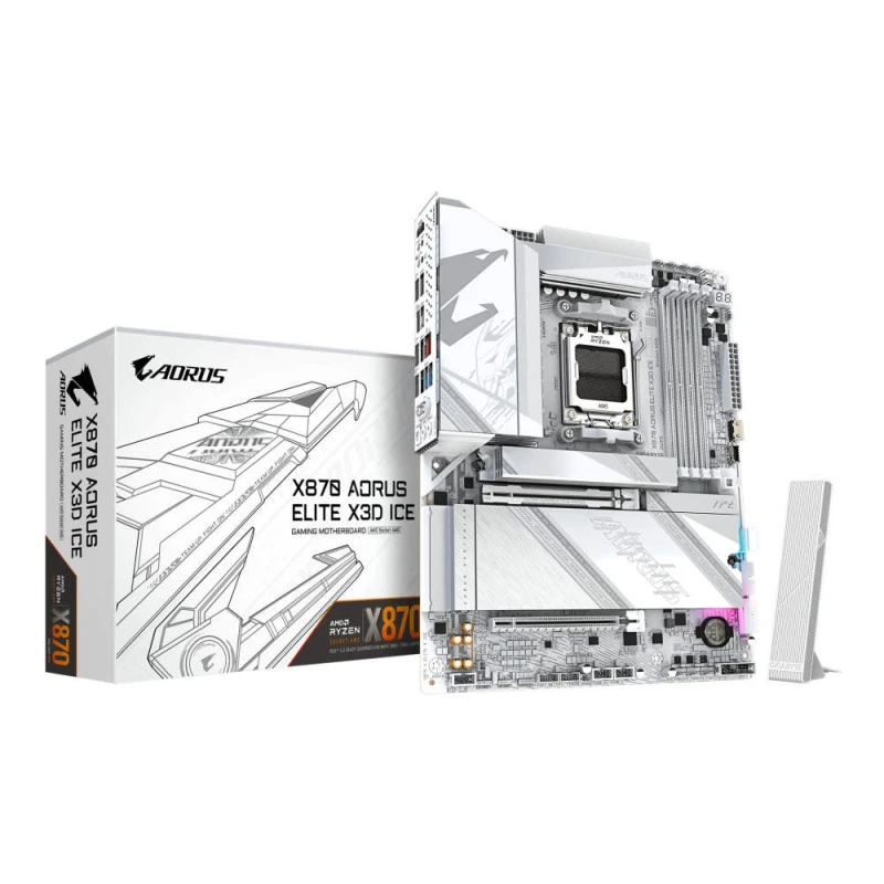 Image of Gigabyte X870 AORUS ELITE X3D ICE WIFI7 AMD Ryzen DDR5 WIFI Motherboard - Socket AM5