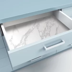 Image of Fablon White Marble Sticky Back Plastic Fablon White Marble