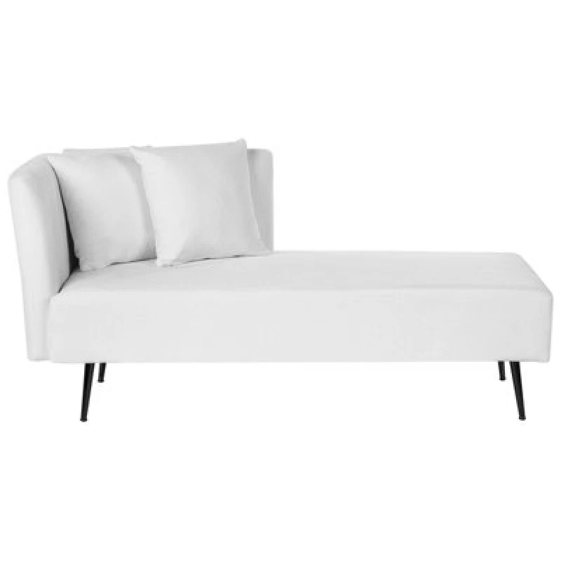 Image of Beliani Left-Hand Chaise Lounge Riom Fabric White