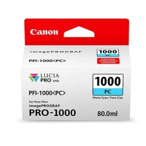 Image of Canon PFI1000 Photo Cyan Ink Cartridge
