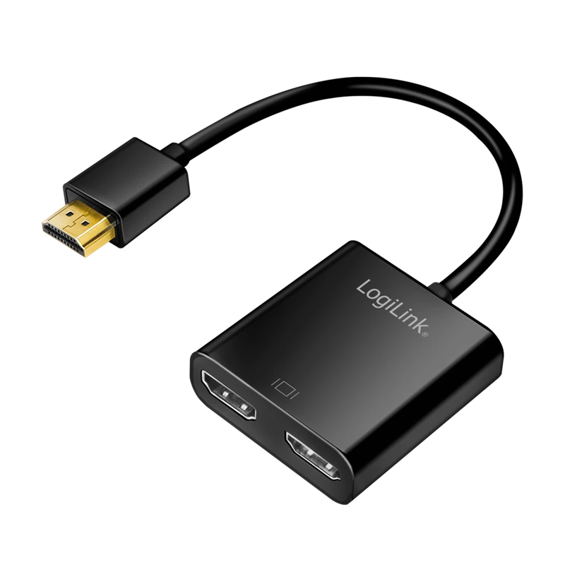 Image of LogiLink HDMI splitter. 1x2-Port. 4K/60 Hz. EDID. HDCP. HDR. CEC. IR.