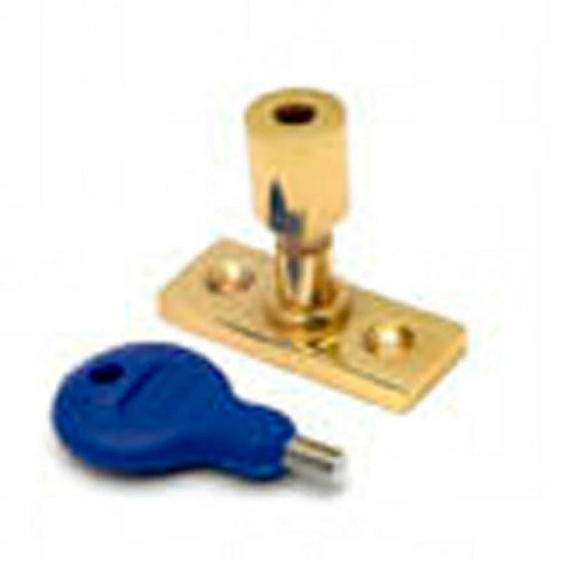 Image of Loops Locking Casement Window Stay Pin 28.5mm Fixing Centres Polished Brass Metallics