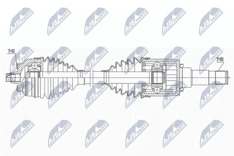 Image of NTY NPW-BM-169 Drive shaft Rear Axle Right Drive Shaft (13)