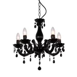 Image of Magnolia Multi Arm Chandelier, Black, 5x E14