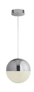 image of Marbles Integrated LED 1 Light Globe Pendant Chrome