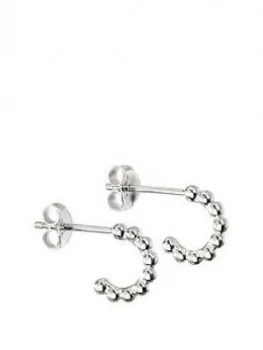 image of The Love Silver Collection Sterling Silver Mini Huggie Ball Hoops