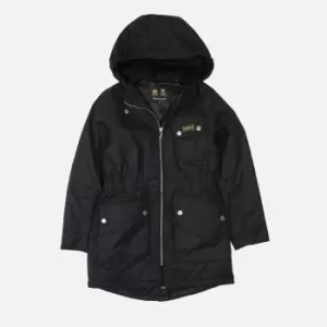 image of Barbour International Girls Monaco Waxed Cotton-Shell Jacket - XL (12-13 Years)