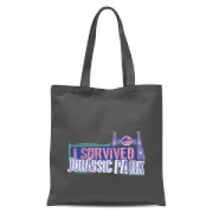 image of Jurassic Park I Survived Jurassic Park Tote Bag - Grey