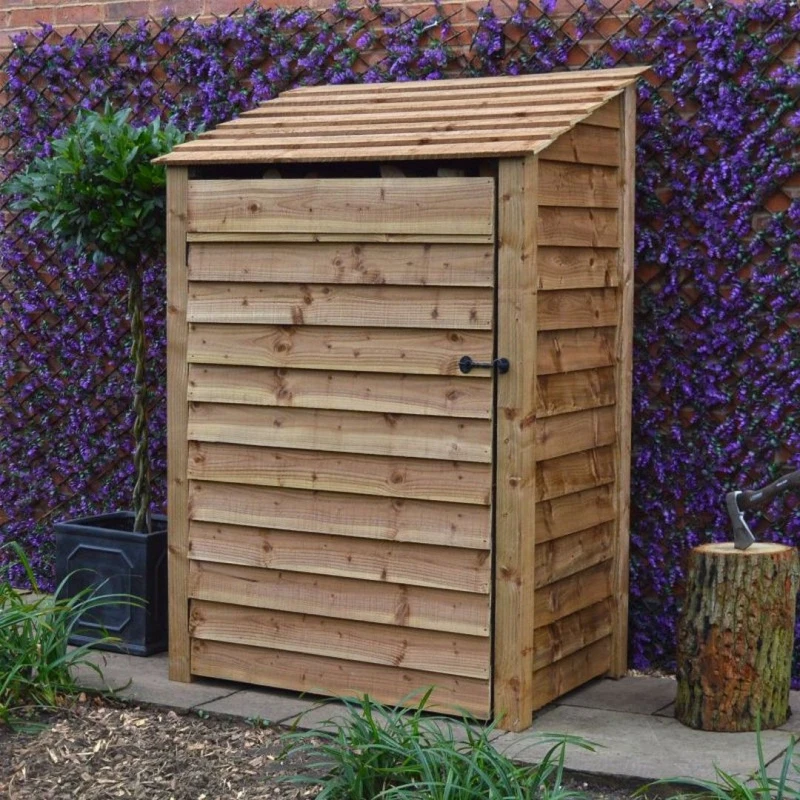Image of Rutland County Garden Furniture Ltd Greetham 6ft Log Store with Doors, L80 x W123 x H181cm - Rustic Brown Brown Unisex