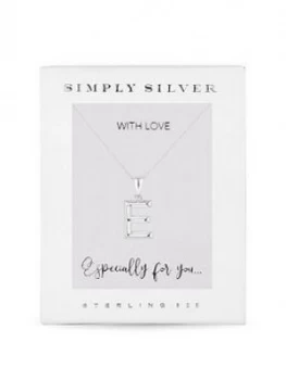 image of Simply Silver Polished Alphabet Initial Pendant Necklace