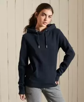 Image of Superdry Womens Vintage Logo Embroidered Hoodie Navy / Eclipse Navy - Size: 10