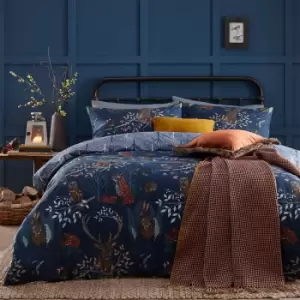 Image of Furn Forest Fauna Duvet Cover Set (Single) (Navy)