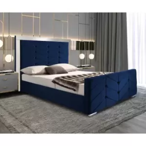 Image of Marisa Bed Small Double Plush Velvet Blue