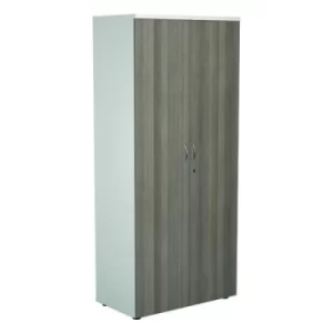 Jemini Wooden Cupboard 800x450x1800mm White/Grey Oak KF810728