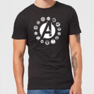 image of Avengers Team Logo Mens T-Shirt - Black