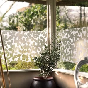 image of Fablon Leaf Static Window Film White